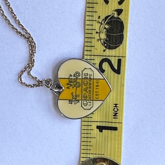 Coach Enamel Heart Pendant on Sterling Silver Chain - Picture 7 of 7